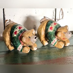 House of Hatten -Bear in a Christmas Sweater Christmas tree Ornament 1 Bear